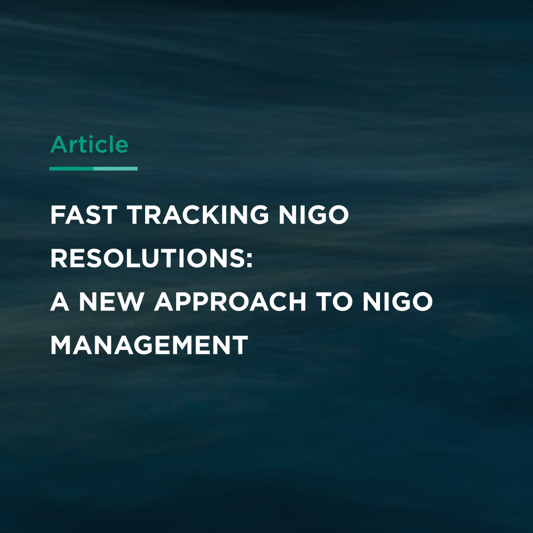Fast Tracking NIGO Resolutions: A New Approach to NIGO Management Fast Tracking NIGO Resolutions: A New Approach to NIGO Management
